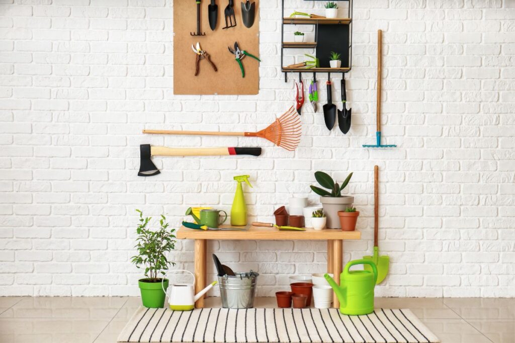 utilizing storage units for gardening supplies