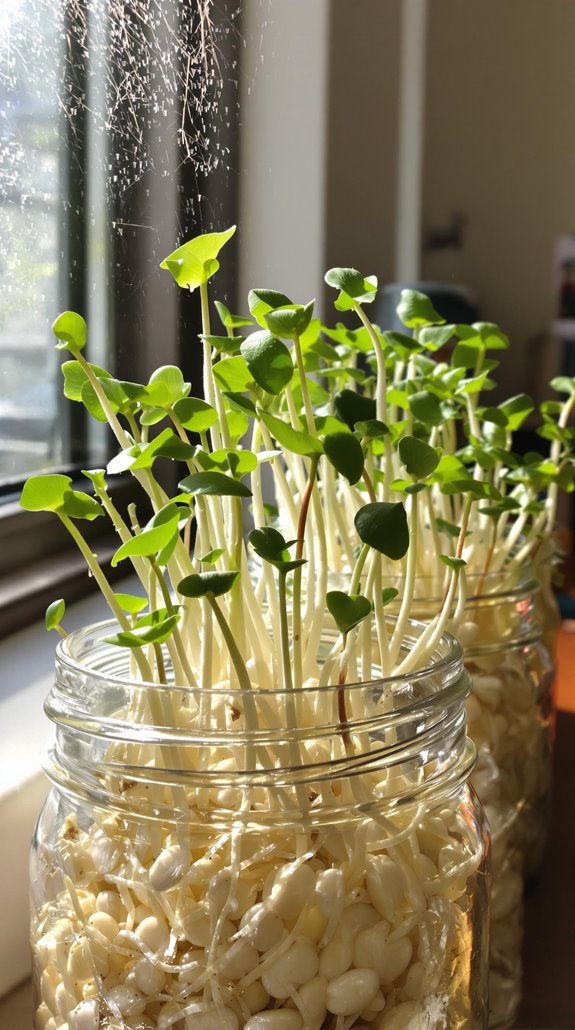 crunchy green vegetable sprouts