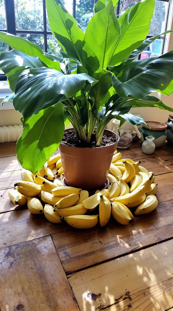 discarded banana fruit coverings