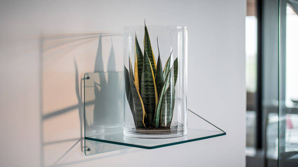 floating glass shelf display