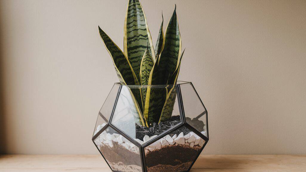 geometric glass terrarium setup