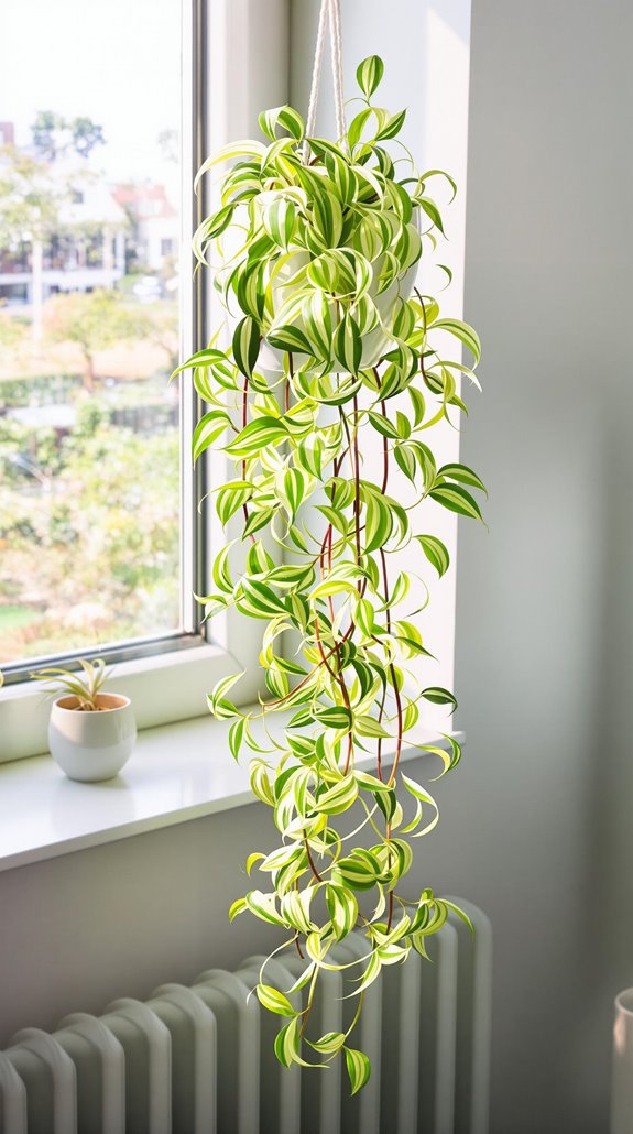 green cascading foliage plant