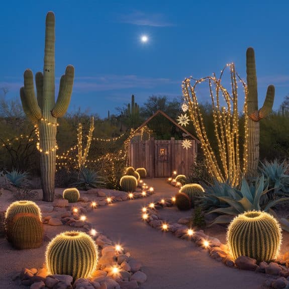 luminous oasis amid arid terrain