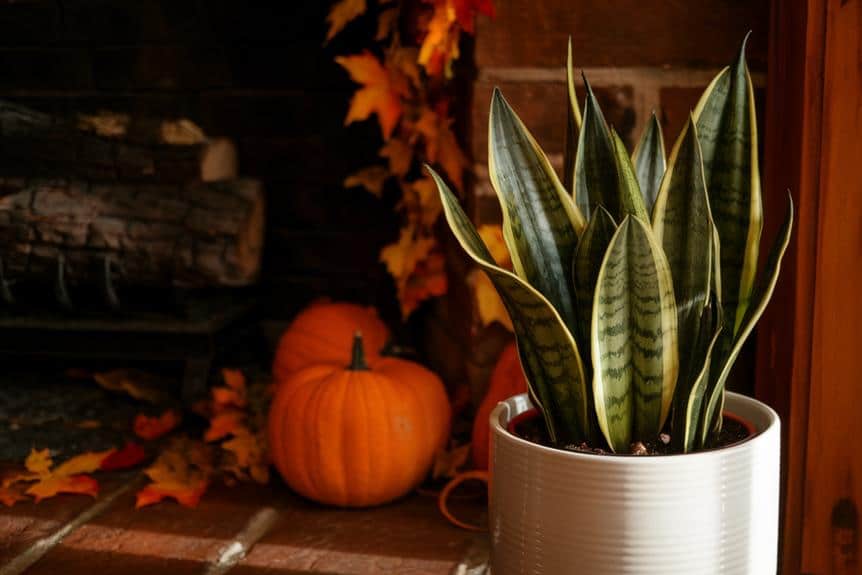 seasonal styling snake plants