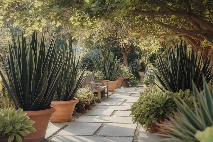 serene snake plant outdoor oasis