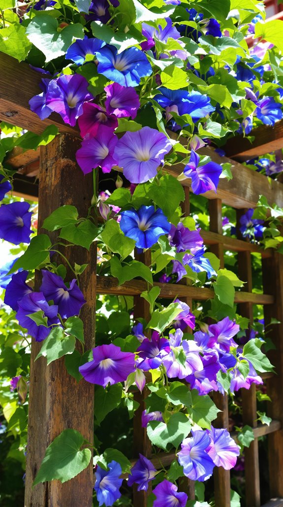 vibrant climbing morning blooming garden vines