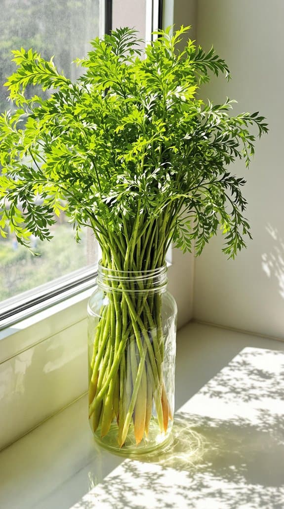 vibrant feathery vegetable foliage