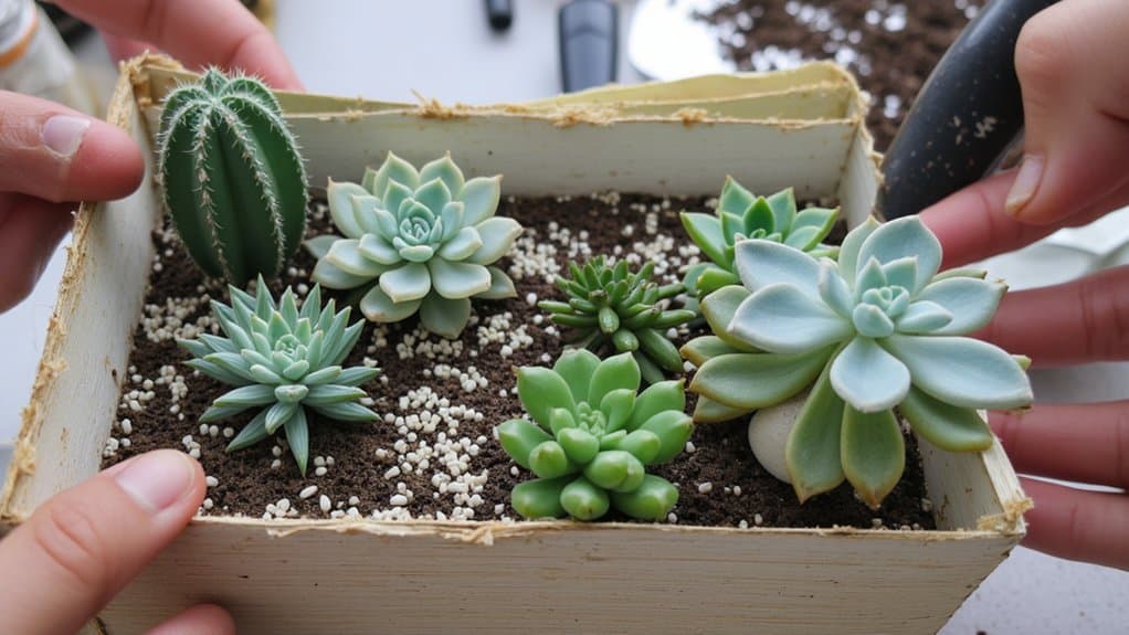 arrange succulents for display