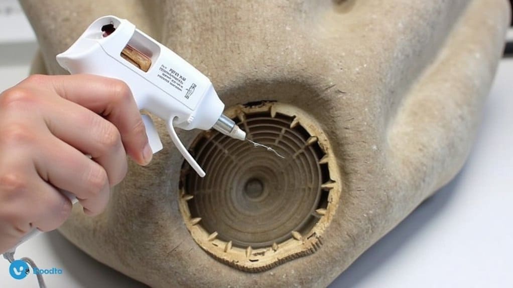 waterproof holes with hot glue